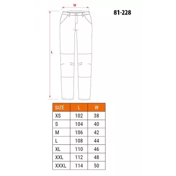 NEO Tools 81-228-M suojahousut CORDURA®-polvivahvistuksella, 10 taskua, harmaa/musta, koko M