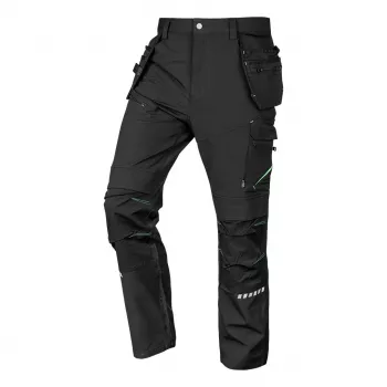 NEO TOOLS 81-296-3-L Mix&Match 4-suuntaan joustavat Cordura-työhousut työkalutaskuilla, musta, koko L