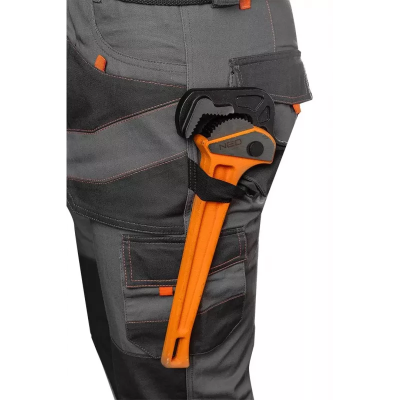 NEO Tools 81-325-L suojahousut koko L harmaa/musta oranssein yksityiskohdin