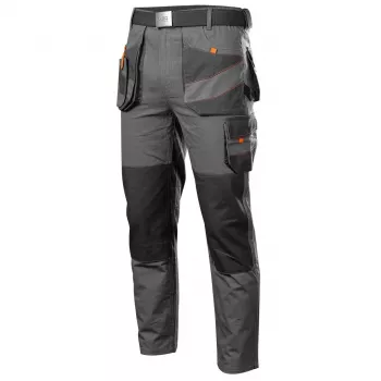 NEO Tools 81-325-L suojahousut koko L harmaa/musta oranssein yksityiskohdin