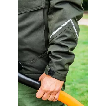 NEO Tools 81-573-XXL softshell-työtakki musta/harmaa oranssein korostuksin, vedenhylkivä, hengittävä, irrotettava huppu, heijastavat elementit, unisex