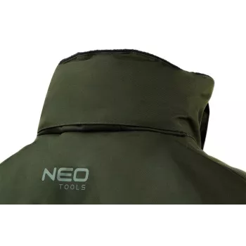 NEO TOOLS 81-573-XXXL miesten talvi-työtakki musta/harmaa, vedenpitävä & tuulenpitävä, irrotettava huppu, EN ISO 13688