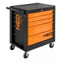 NEO TOOLS 84-214 työkalukaappi, 5 laatikkoa, 150 kg kokonaiskuorma, punainen/musta