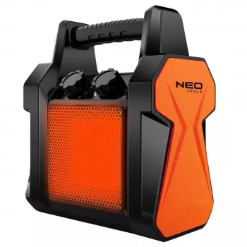 NEO Tools 90-061 sähkölämmitin 3000W, 2 lämpötehoa, puhallintila, säädettävä termostaatti, ylikuumenemissuoja, musta/oranssi