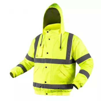 NEO TOOLS erittäin näkyvä kevyesti eristetty bomber-työtakki, fluorisoiva keltainen, koko XXXL