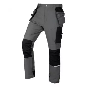 NEO TOOLS Mix&Match työhousut 4-suuntaan joustavat, Cordura-vahvistetut, harmaa/musta, XS