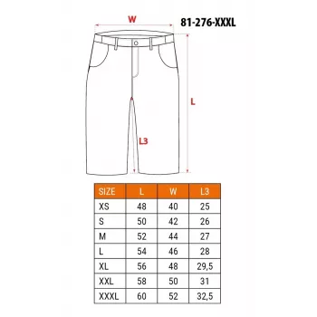 NEO TOOLS PREMIUM miesten shortsit puuvillasekoitetta joustolla, XXXL, musta