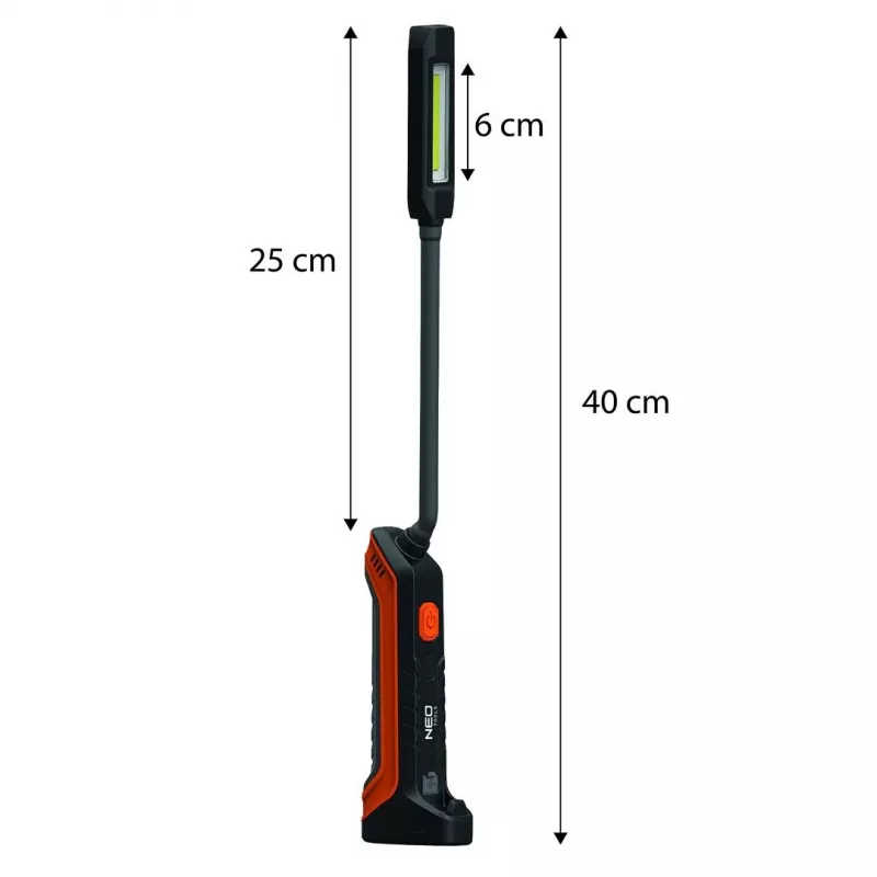 NEO TOOLS akku-tarkastusvalo 400 lm COB + taskulamppu 99-102