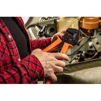 NEO TOOLS TOP-01-555 räikkäpuristinpihdit eristetyille kaapelikengille 0,5-6 mm² (20-10 AWG) itsesäätyvillä leuoilla ja pikavapautuksella