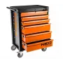 NEO Tools työpajakaappi, 6 laatikkoa, 280 kg kokonaiskuormitus, lukittava, kuulalaakeroidut laatikon kiskot, kaatumissuoja, 4 pyörää, teräs