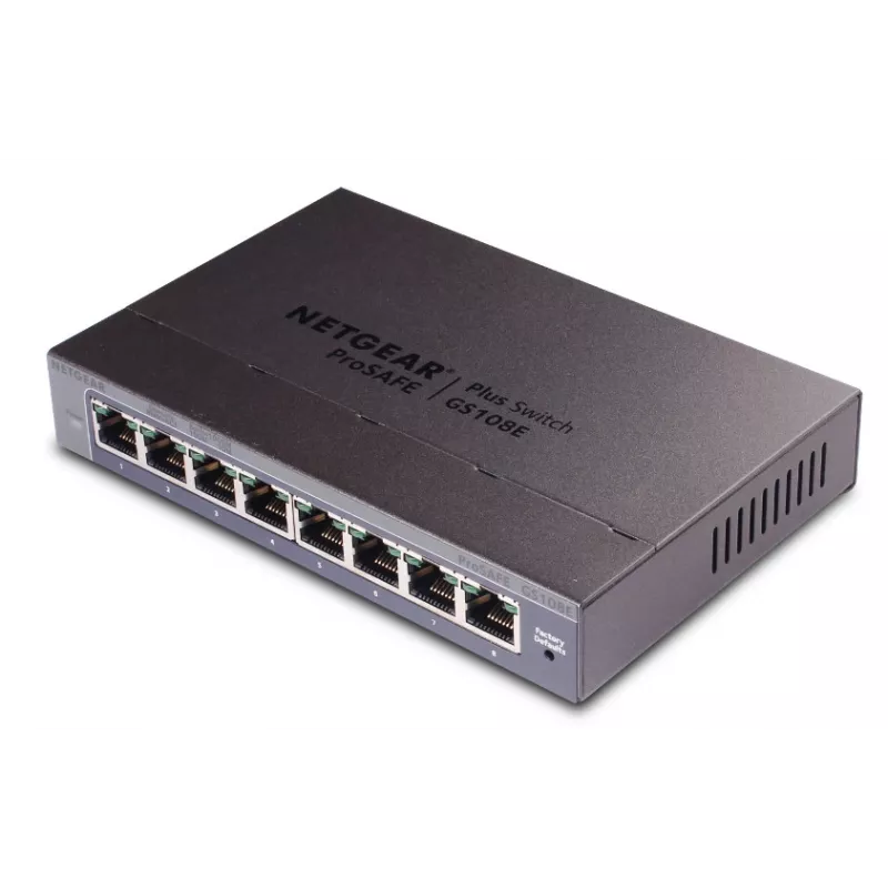 Netgear GS108E-400EUS 8-porttinen Gigabit Ethernet Plus -kytkin (Smart Managed Plus)
