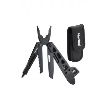 NEXTOOL Multitool Vanguard jakoavain NE20131 15-in-1 ruostumaton teräs EDC-monitoimityökalu säädettävällä jakoavaimella, pihdeillä, veitsellä, sahalla, ruuvimeisselillä, lasinsärkijällä, nylonkotelo