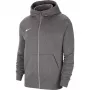 Nike Park 20 Fleece Full-Zip huppari tummanharmaa meliert/musta CW6891 071