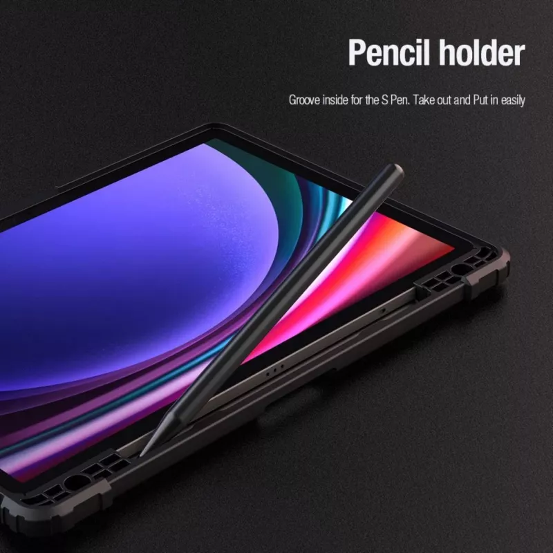 Nillkin Bumper Leather Case Pro -kotelo Samsung Galaxy Tab S9:lle - musta