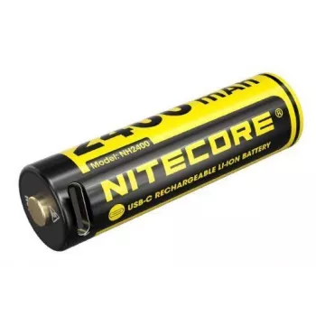 NITECORE NH2400 ladattava Li-ion-AA-paristo 2 kpl:n pakkaus | 1,5 V vakiolähtöjännite, USB-C-lataus, 2400 mWh