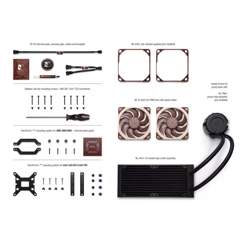 Noctua NL-LC1-24 matalaprofiilinen CPU-ilmajäähdytin AMD AM4 (Ryzen) - musta/ruskea