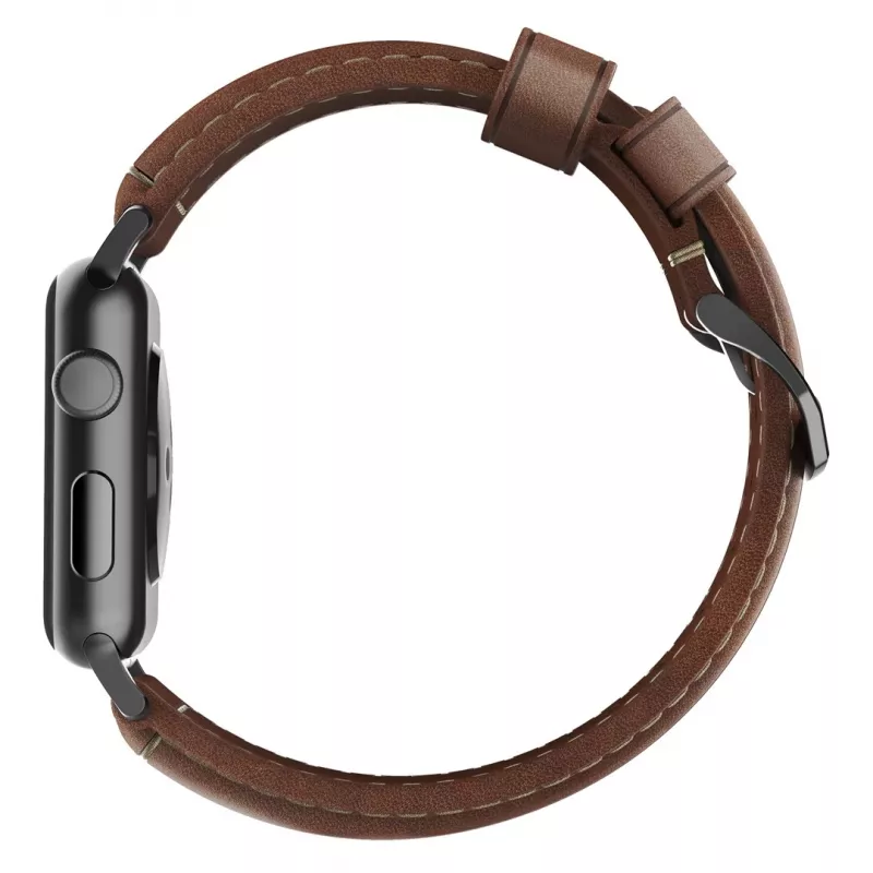 NOMAD Traditional ranneke - Horween nahkaranneke Apple Watch 46mm/49mm, Rustic Brown, Black Hardware