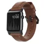 NOMAD Traditional ranneke - Horween nahkaranneke Apple Watch 46mm/49mm, Rustic Brown, Black Hardware