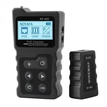 NOYAFA NF-488 PoE-testeri, 802.3af/at, 5-60V, 0-180W, LCD, RJ45
