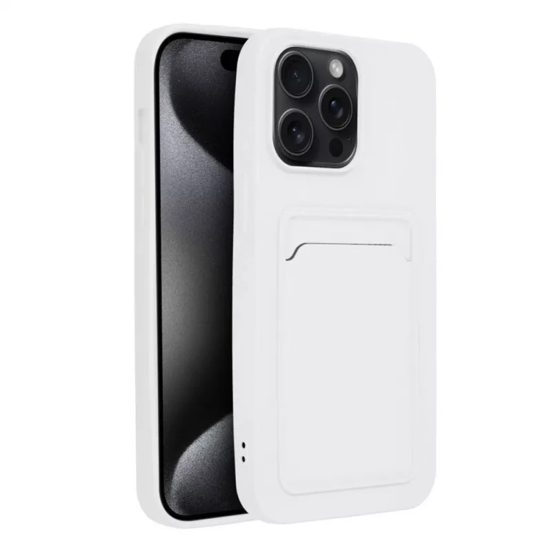 OEM-kotelo iPhone 15 Pro Max korttikotelo valkoinen