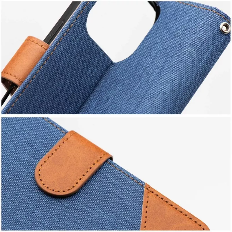OEM flip-kotelo iPhone 16 Pro Max Jeans Book sininen