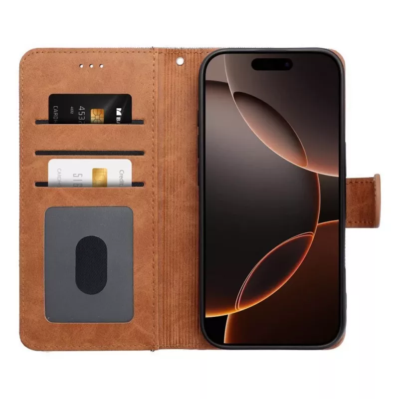 OEM flip-kotelo iPhone 16 Pro Max Jeans Book sininen
