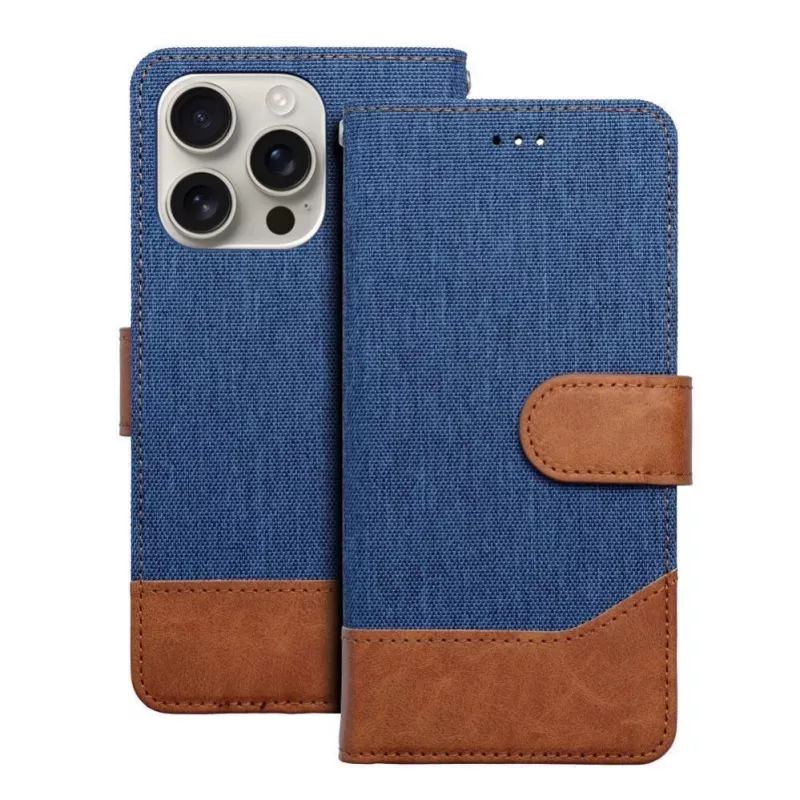 OEM flip-kotelo iPhone 16 Pro Max Jeans Book sininen