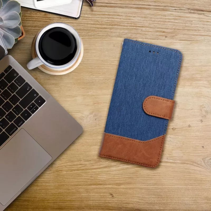 OEM flip-kotelo iPhone 16 Pro Max Jeans Book sininen