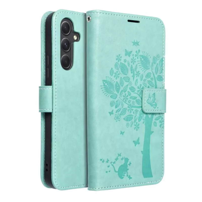 OEM Flip Case -kotelo Samsung Galaxy A54 5G Mezzo Book Tree Green
