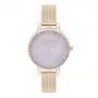 Olivia Burton naisten kello Sparkle Bee OB16SP16 - 34mm hopeinen kellotaulu harmaa nahkaranneke
