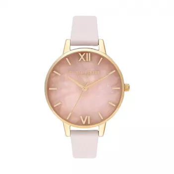 Olivia Burton naisten kello Sparkle Bee OB16SP20 - 34mm harmaa Sunray-kellotaulu, harmaa nahkaranneke