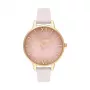 Olivia Burton naisten kello Sparkle Bee OB16SP20 – 34 mm harmaa Sunray-kellotaulu, harmaa nahkaranneke