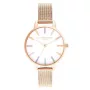 Olivia Burton naisten kello OB16RB24 34 mm hopea ruostumaton teräs valkoinen kellotaulu sateenkaari mehiläinen harmaa nahka