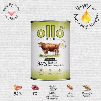 OLLO Plus Collagen Mono Beef märkä koiranruoka 800g