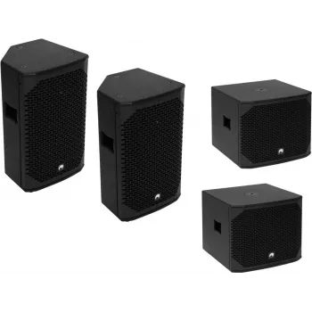 OMNITRONIC PA Set AZX Passive M - 2x 10 tuuman passiivinen PA-kaiutin, kumpikin 150W RMS/300W Peak, 8 Ohm, vaneri, musta 20000528