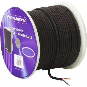 OMNITRONIC kaiutinkaapeli 2x1,5 mm² 50 m musta kulutusta kestävä 3030011L