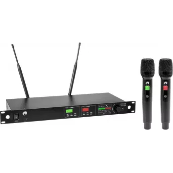 OMNITRONIC UHF-602 kaksikanavainen UHF-langaton mikrofonijärjestelmä 520-554 MHz 13063603