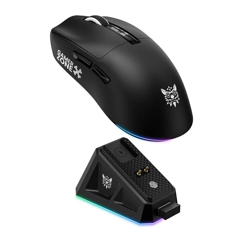 ONIKUMA DM07 RGB pelihiiri, langallinen/langaton 2,4G, PAW3311, 24000 DPI, 1000 Hz, 500 mAh, musta