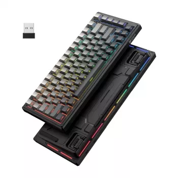 ONIKUMA G83 pelinäppäimistö (musta) - mekaaninen RGB-taustavalo, johdollinen USB-full-size-näppäimistö sinisillä kytkimillä