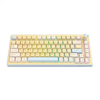 ONIKUMA MT707 pelinäppäimistö (keltainen) - mekaaninen, Outemu Blue kytkimet, RGB-taustavalo, täysikokoinen, johdollinen USB