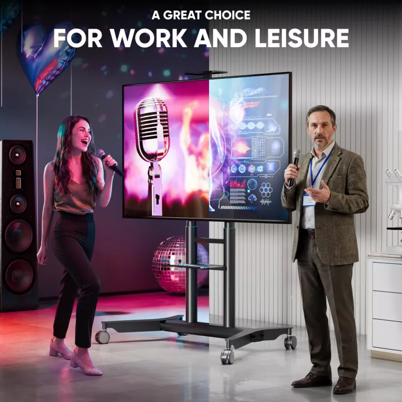 ONKRON TS1871-G mobiili TV-teline 55-90 tuuman televisioille, grafiitti