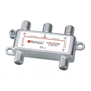 OPTICUM 1x4 DVB-T/SAT signaalinjakaja 5-2400 MHz F-tyyppi sinkkipainevalu