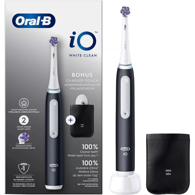 Oral-B iO White Clean sähköhammasharja, musta/valkoinen matkakotelolla