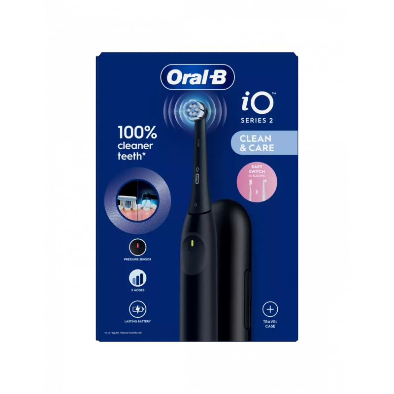 ORAL-B iO2 Night Black sähköhammasharja matkakotelolla