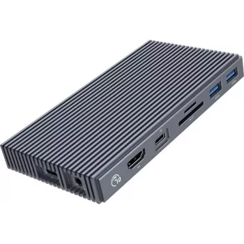 ORICO M.2 NVMe -telakointiasema aktiivisella PD 100W, HDMI 2.0, ääni, RJ-45, kortinlukija - harmaa (CDH-9N-GY-BP)