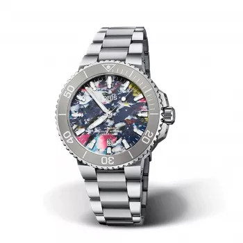 ORIS Aquis Date Calibre 400 automaattikello sininen kellotaulu ruostumaton teräsranneke 41,50 mm 7766-4150-Set
