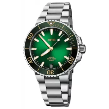 ORIS Aquis Date Calibre 400 miesten automaattikello 41,50 mm vihreä kellotaulu ruostumaton teräsranneke 41270782209PE