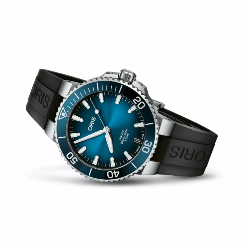 ORIS miesten sukelluskello 41350742274FC 41.50mm automaatti sininen kellotaulu sininen kumiranneke