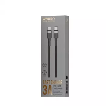 ORSEN S53 USB-C - USB-C -kaapeli 3A 1 m musta