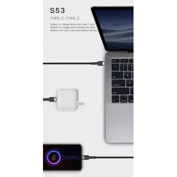 ORSEN S53 USB-C - USB-C -kaapeli 3A 1m sininen